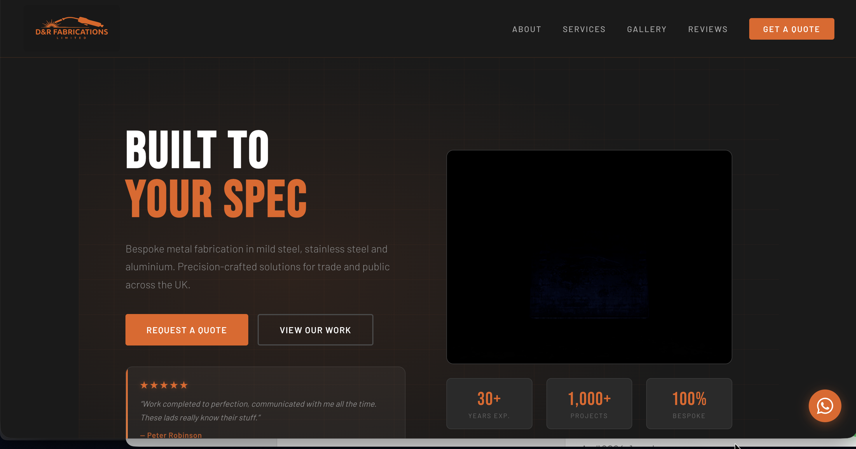 D&R Fabrications website homepage