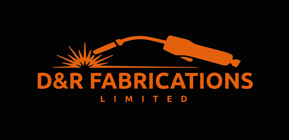 D&R Fabrications logo with a welding torch throwing sparks